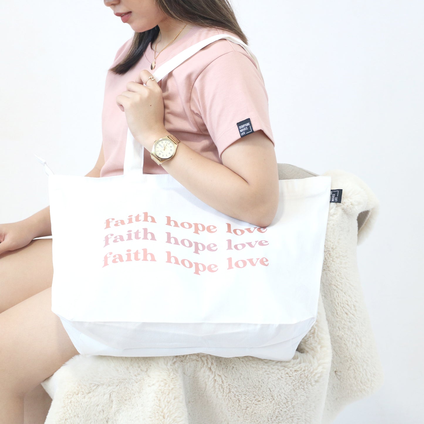 Tote Bag Expandable-Faith Hope Love