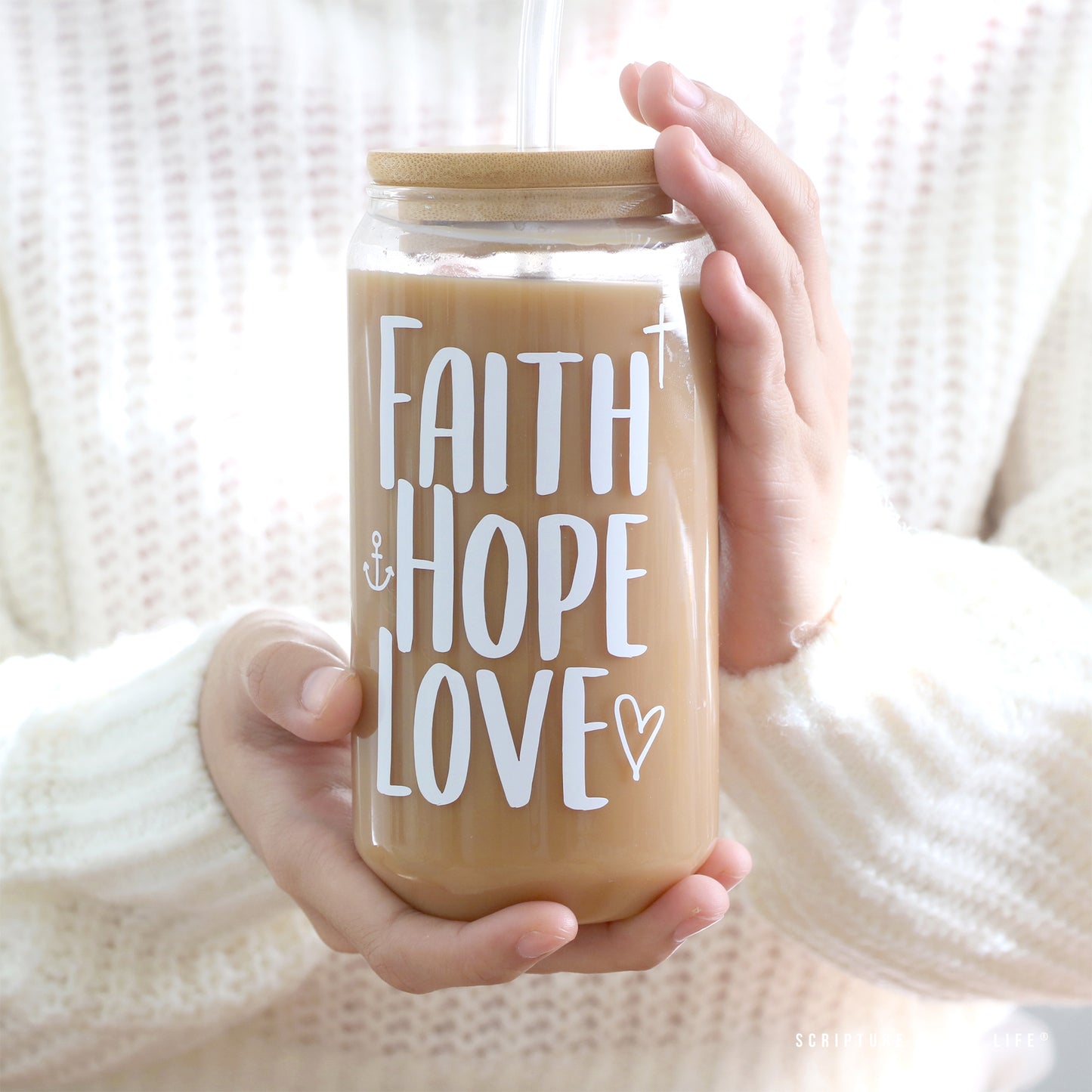 Glass Cup- Faith hope love