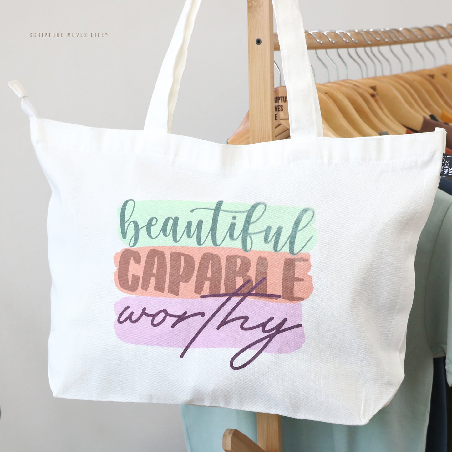 Tote Bag Expandable-Beautiful Capable Worthy