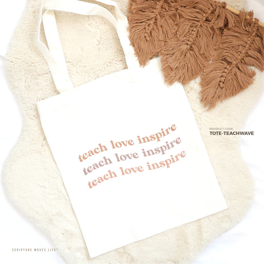 Tote Bag-Teach Love Inspire (Wave)